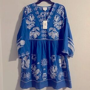 Johnny Was Jade Blue Floral Mini Dress-Divine Oasis NWT